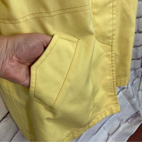 Vintage Yellow London Fog Maincoats SZ 10 Reg Button Close 2 Pocket Collar Lined - Picture 4 of 15